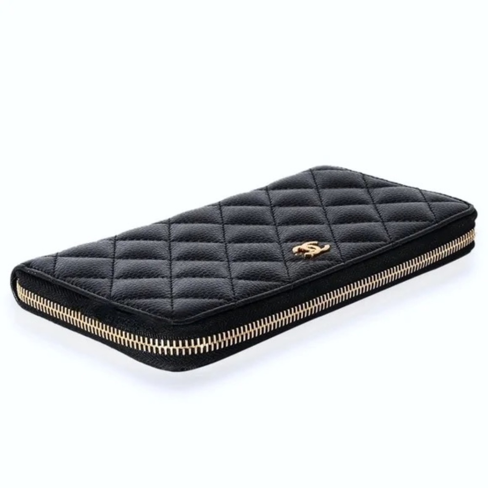 CHANEL Continental Caviar Zipped Wallet Noir - Picture 6 of 13